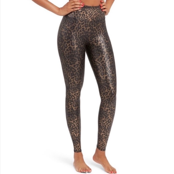 Spanx Faux Leather Leopard Print Leggings - Picture 5 of 8